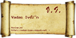 Vadas Iván névjegykártya