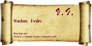 Vadas Iván névjegykártya